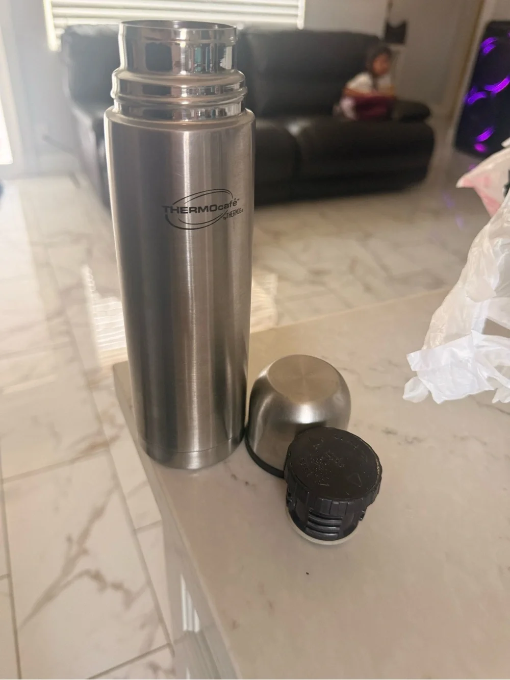 Thermos Bottle on Counter